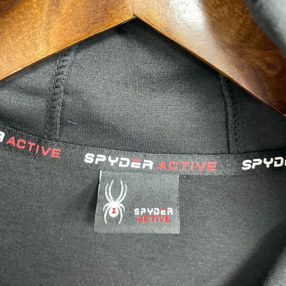 NEW Spyder Active Men's M Black Zip-Up Hoodie Sweatshirt i43 - Picture 6 of 10